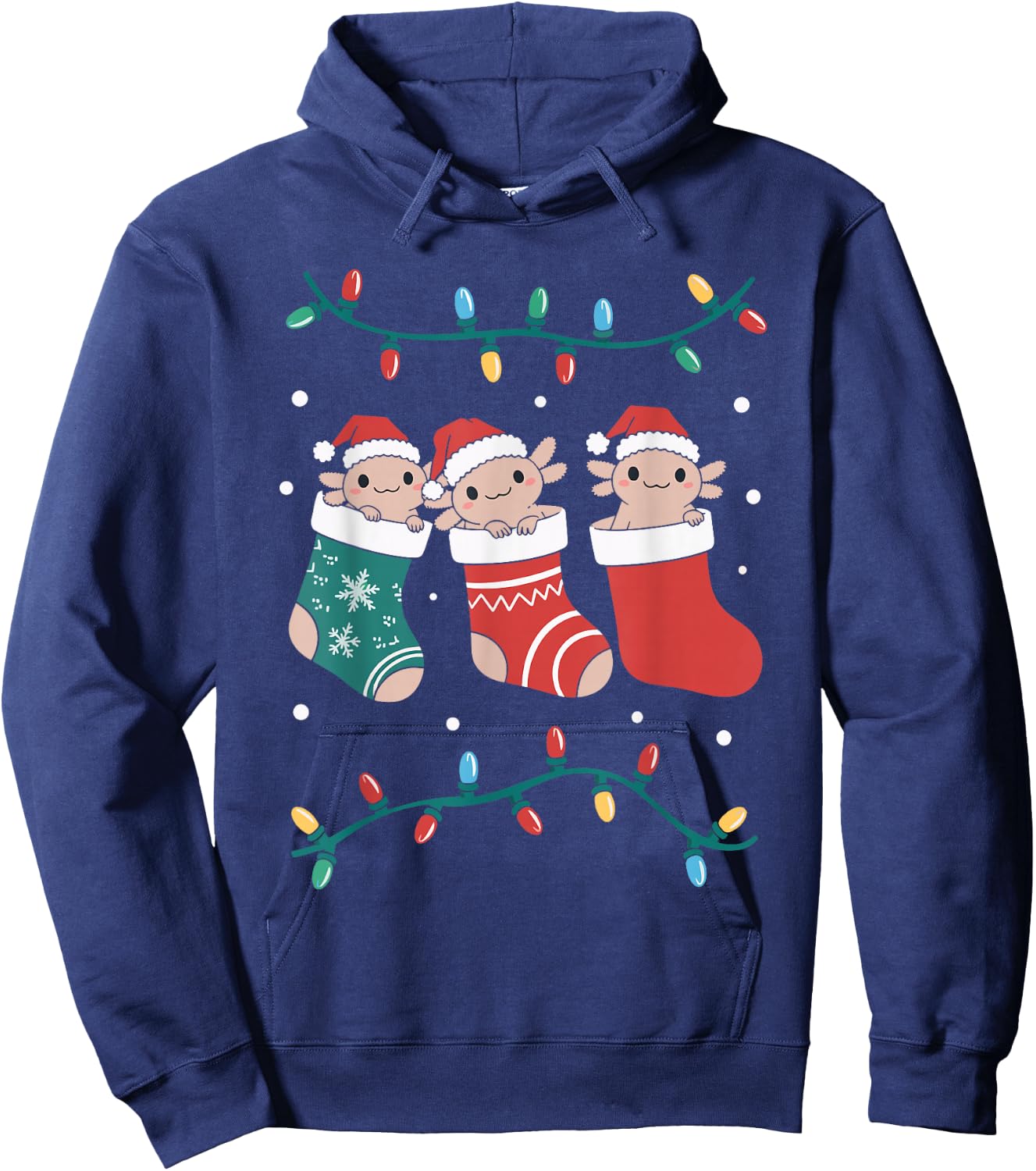 Axolotl Christmas Hoodie - Hoodie | Navy