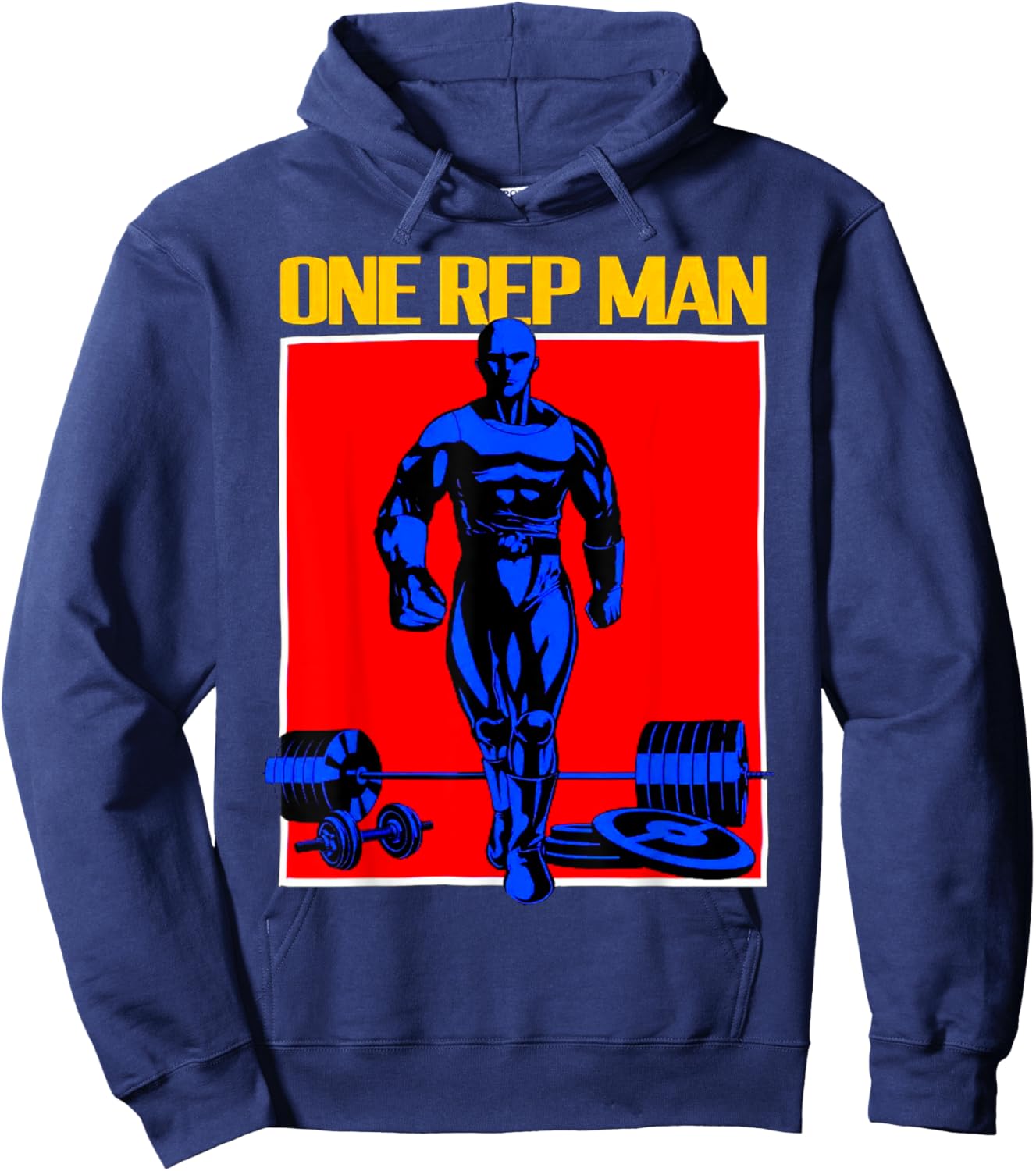 One Rep Man Weightlifting Bodybuilding Gym Workout Muscle Hoodie - Hoodie | Navy
