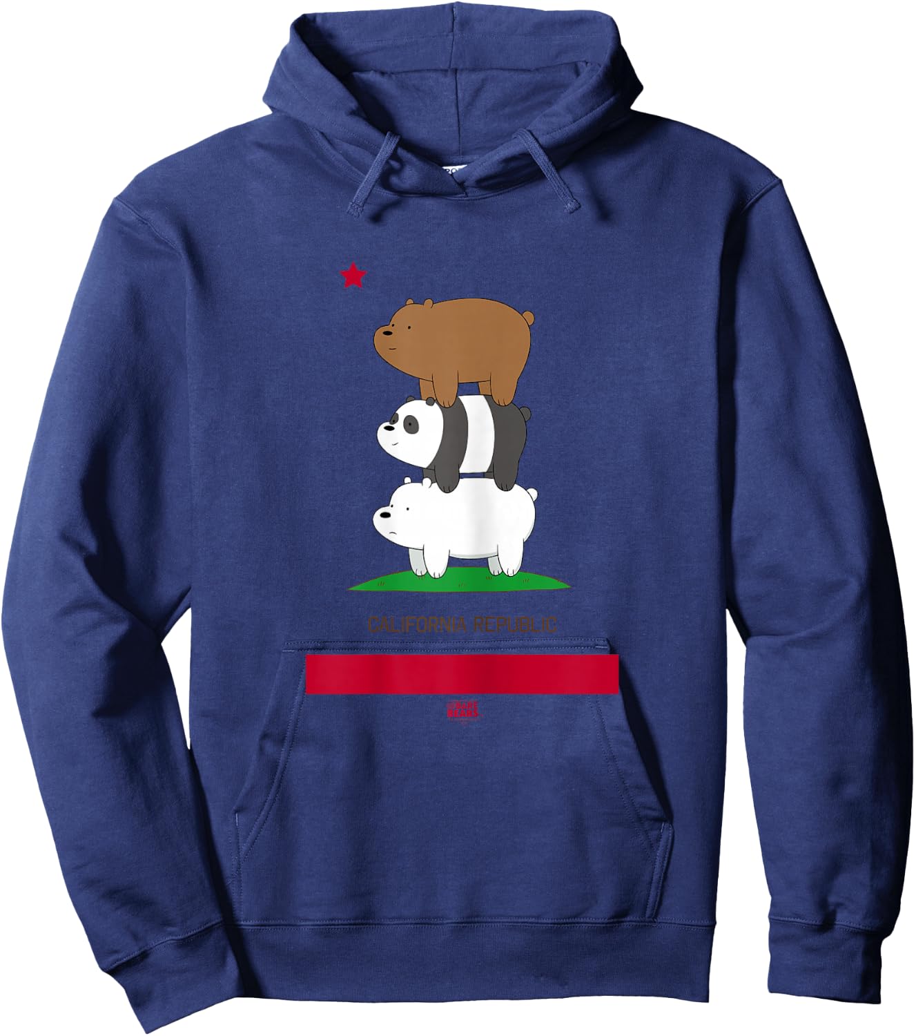 We Bare Bears California Flag Hoodie - Hoodie | Navy
