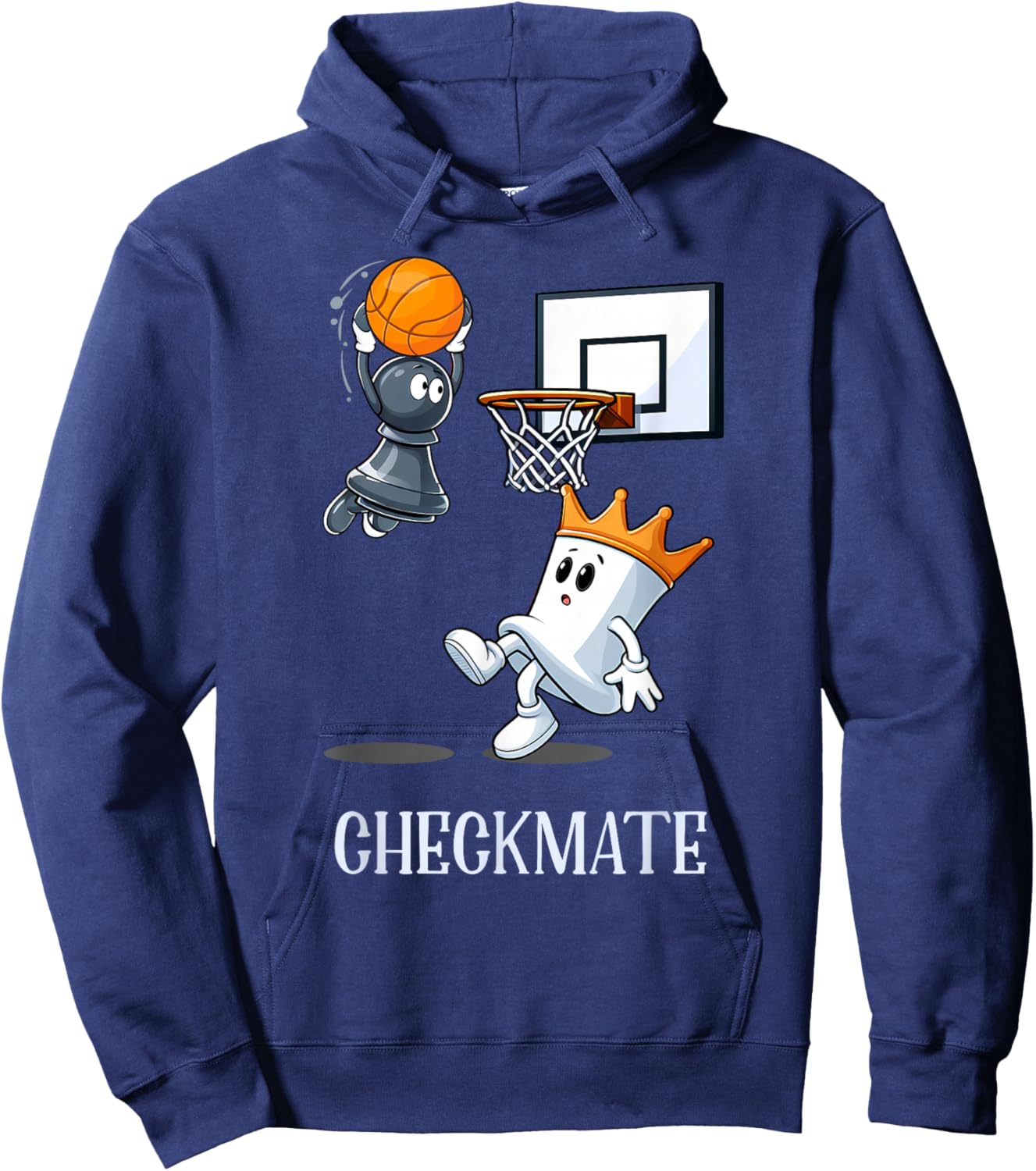 Checkmate Chess And Basketball Gift Chess Fun Gift Hoodie - Hoodie | Navy