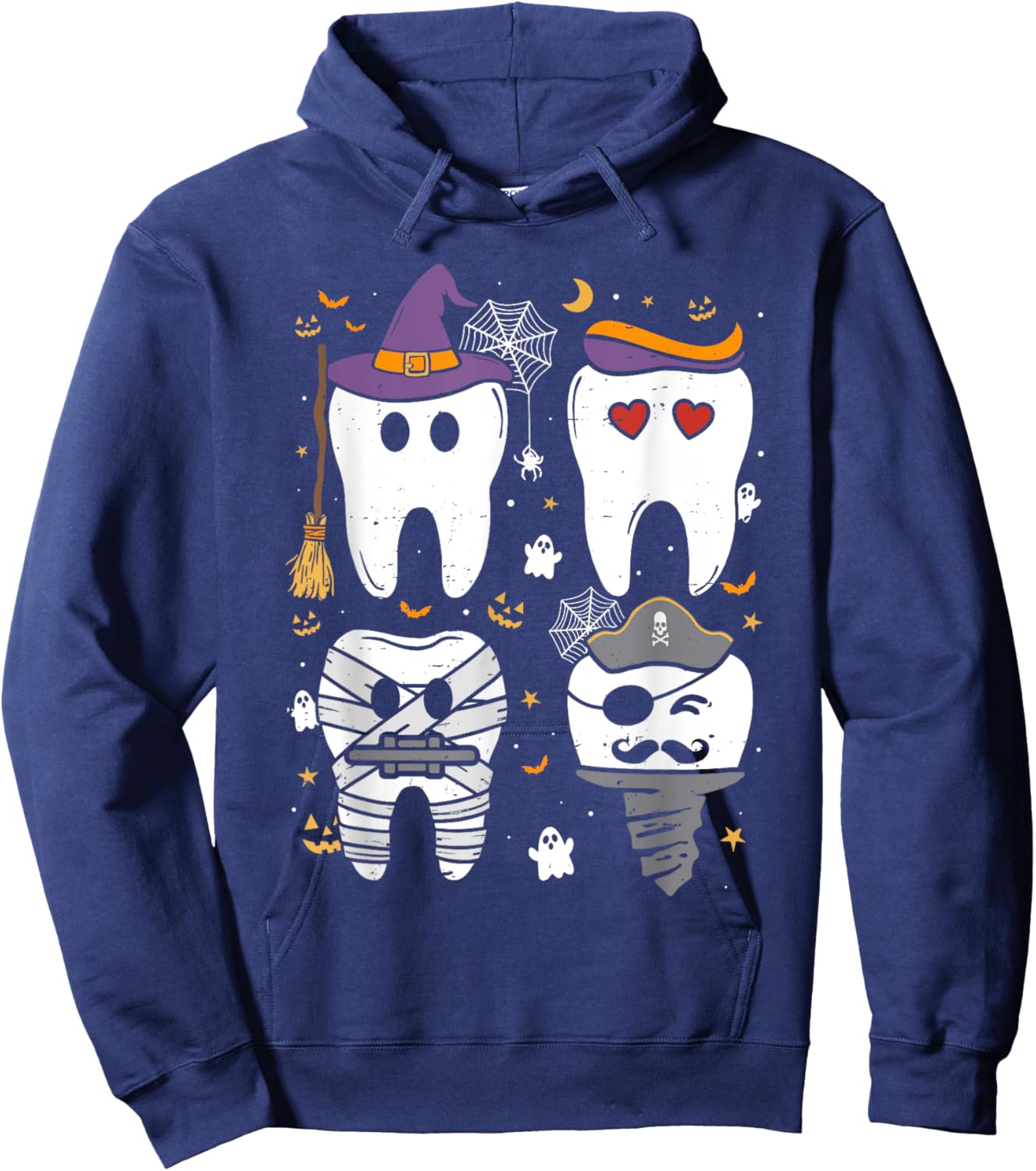 Dentist Witch Teeth Dental Crew Halloween Costume Men Women Hoodie - Hoodie | Navy