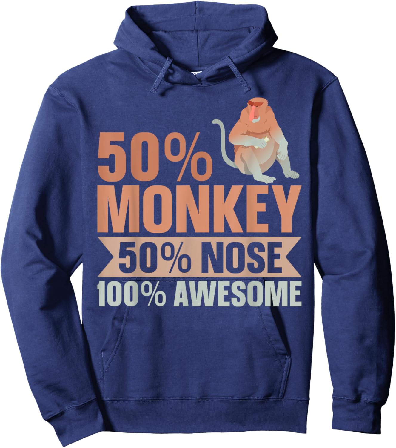 Long Nosed Monkey Design for a Proboscis Monkey Expert Hoodie - Hoodie | Navy