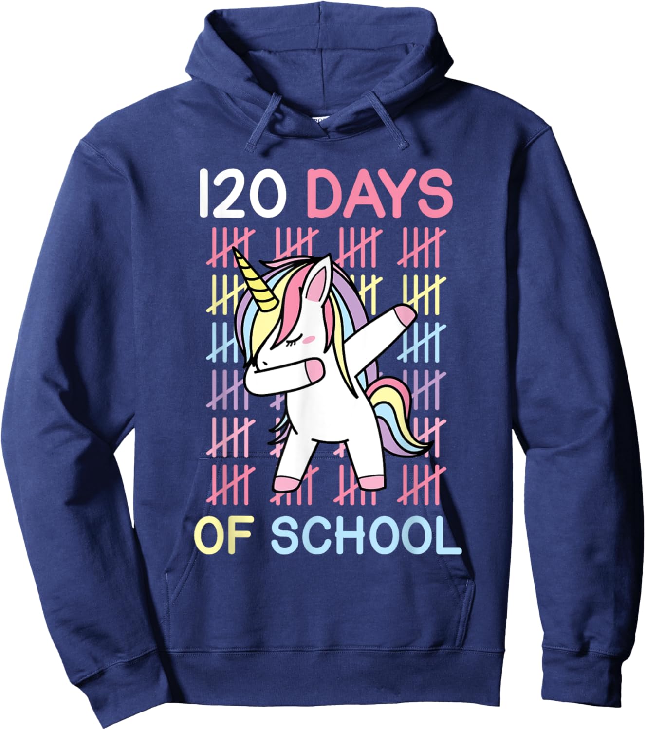 1st Grade 120 Days of School Unicorn Shirt Teacher Kids Hoodie - Hoodie | Navy