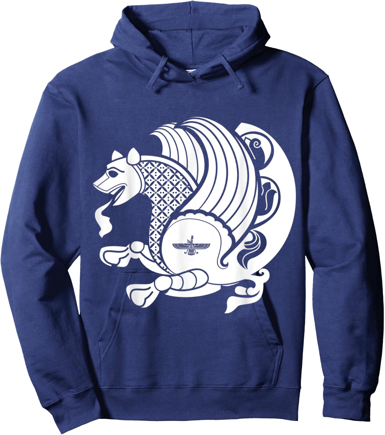 Persian Healing Simurgh Farvahar of Achaemenids & Sassanids Hoodie - Hoodie | Navy