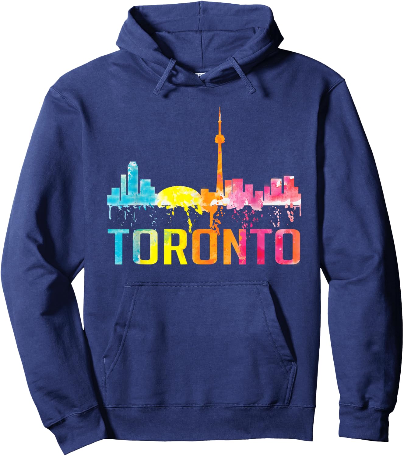 Toronto Canada Watercolor Skyline Home City Souvenir Art Hoodie - Hoodie | Navy