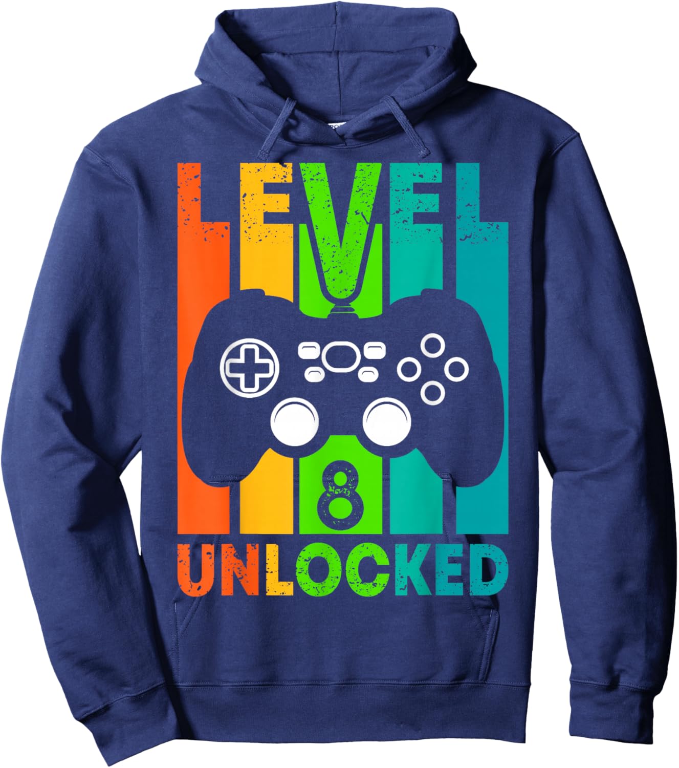 8th Birthday Gamer Boy or Gamer Girl - Level 8 Unlocked Hoodie - Hoodie | Navy