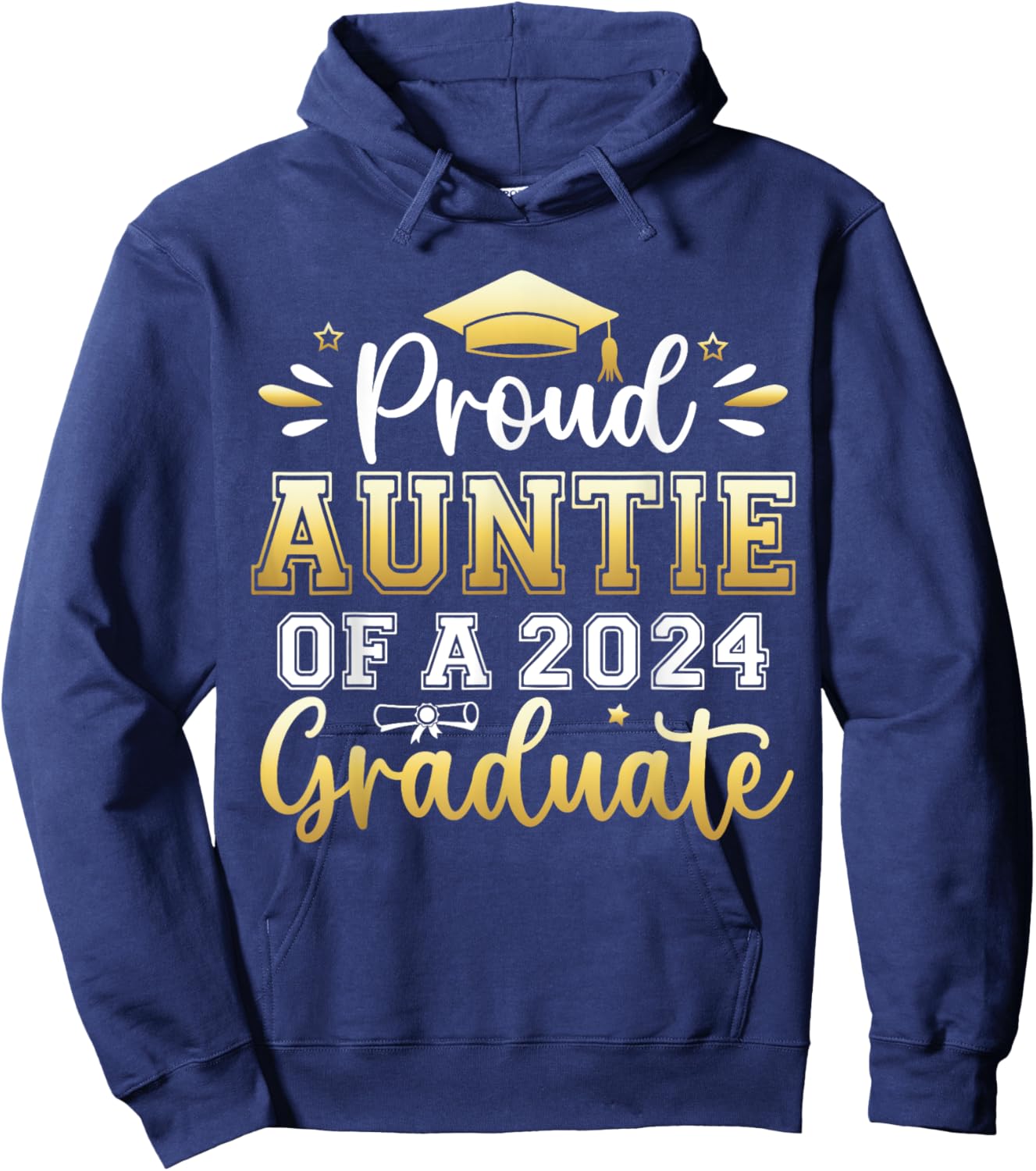 Proud Auntie of a 2024 Graduate Senior Graduation Women Hoodie - Hoodie | Navy