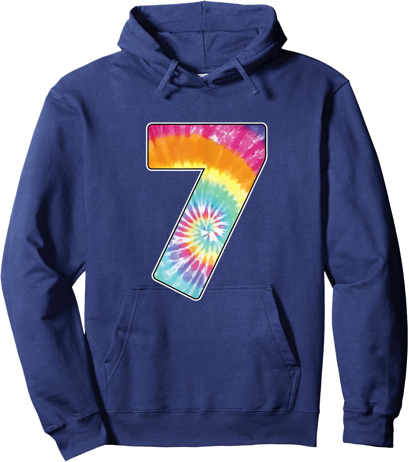 Number 7 Team Event Shirt or Age 7 Birthday Tie Dye Gift Hoodie - Hoodie | Navy