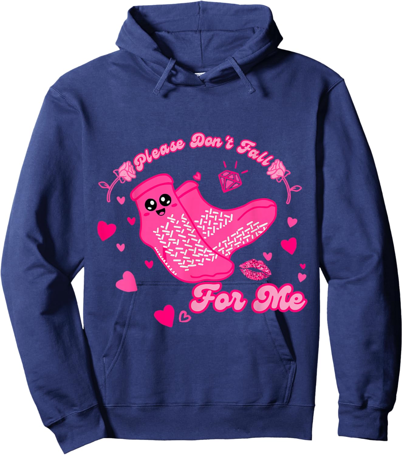 Funny Please Don't Fall For Me Medical Non Slip Socks Nurse Hoodie - Hoodie | Navy