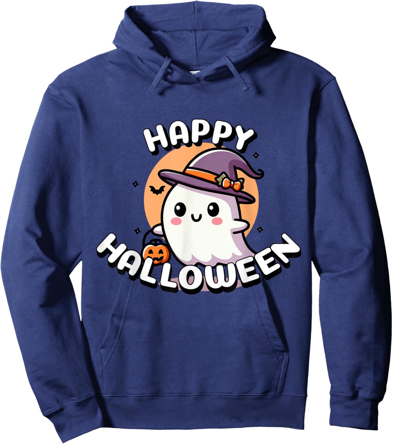 Cute Halloween Ghost for Boys and Girls , Black, S Hoodie - Hoodie | Navy