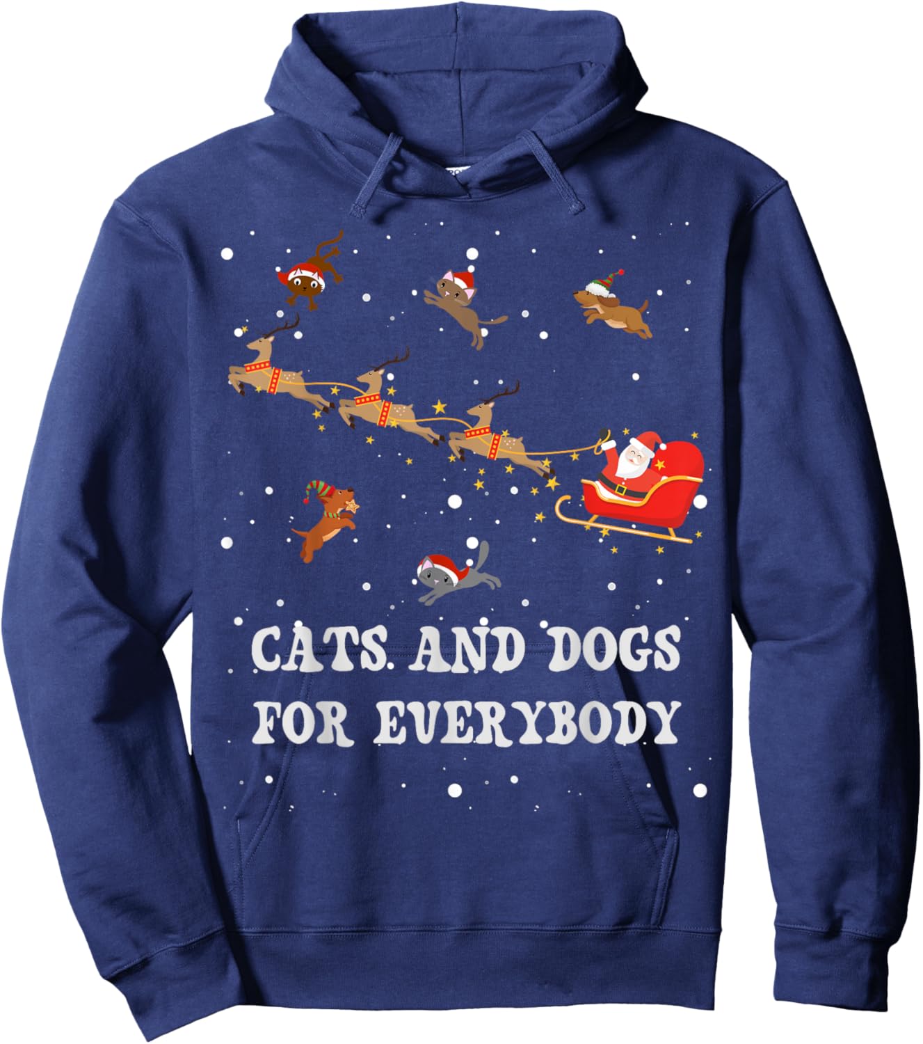 Dogs For Everybody Funny Dog Lovers Christmas Hoodie - Hoodie | Navy