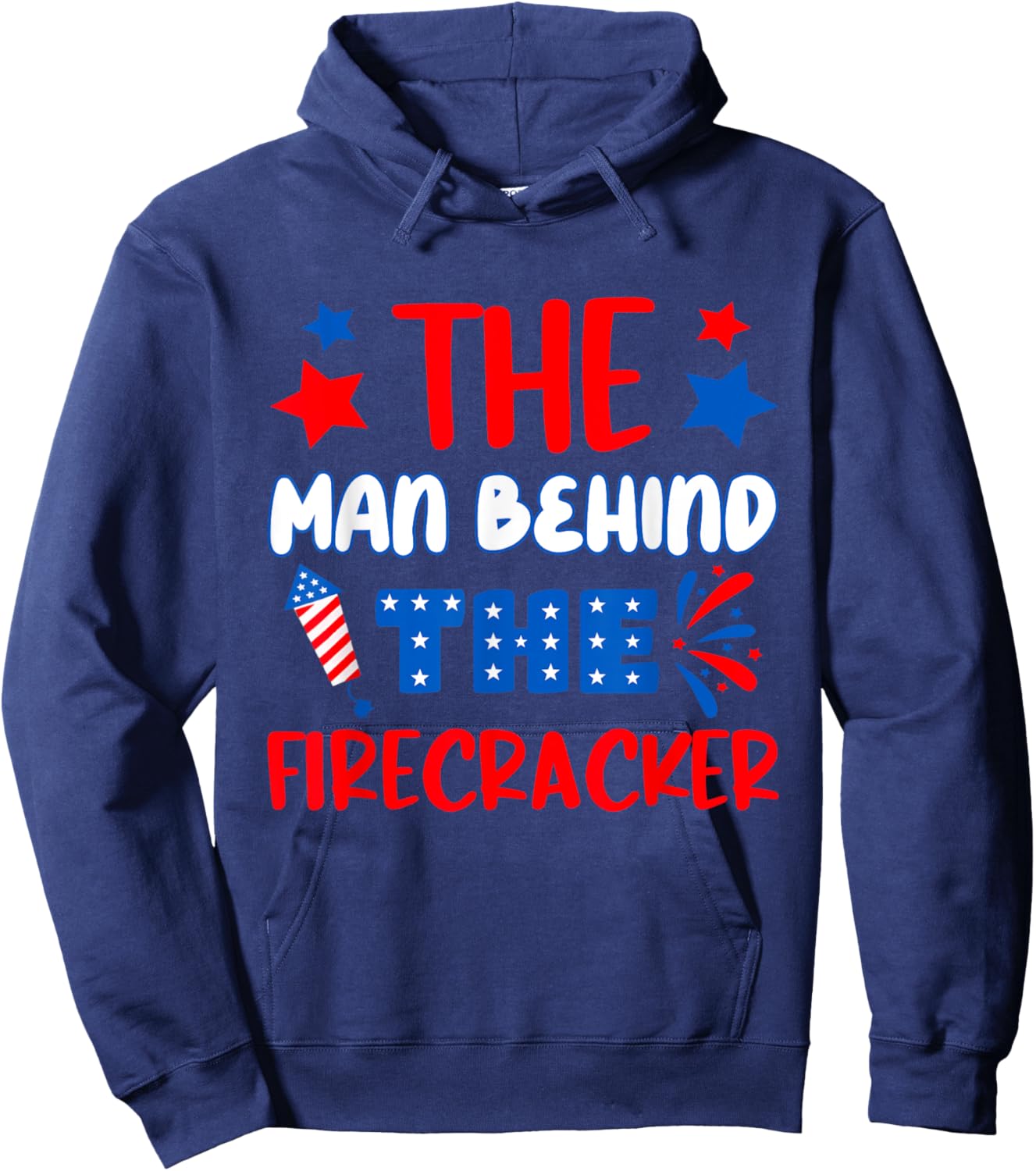 Funny 4th of July Pregnancy The Man Behind The Firecracker Hoodie - Hoodie | Navy