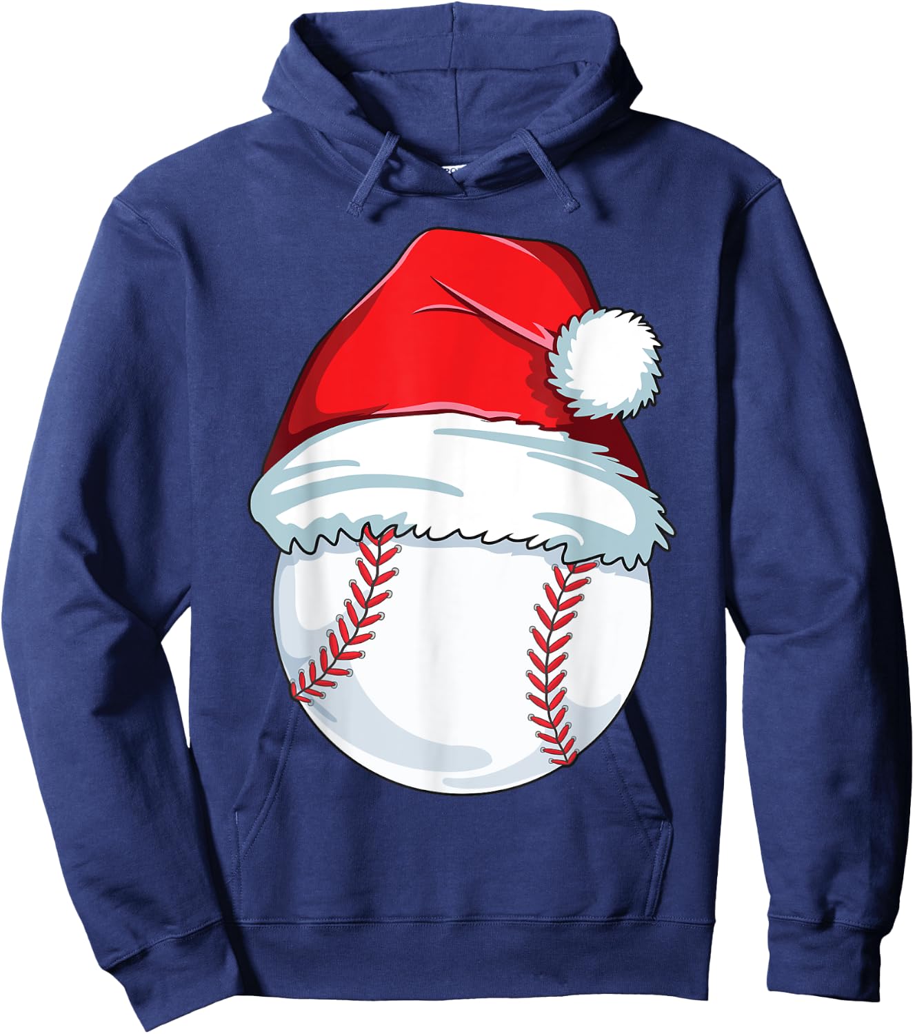 Christmas Baseball Xmas Santa Hat Ball Kids Boys Men Hoodie - Hoodie | Navy