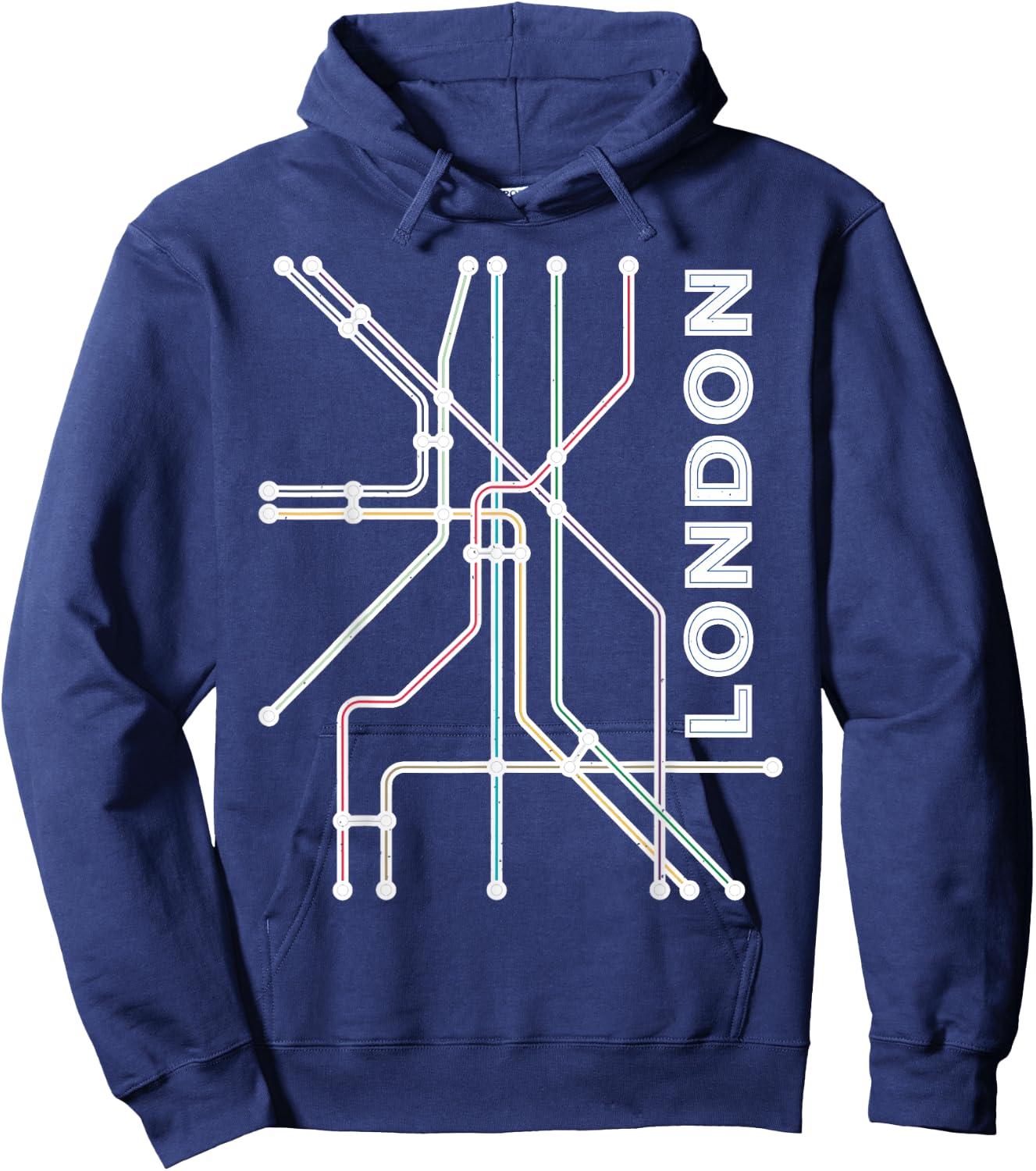 London UK Underground Subway England Souvenir Gift Hoodie - Hoodie | Navy