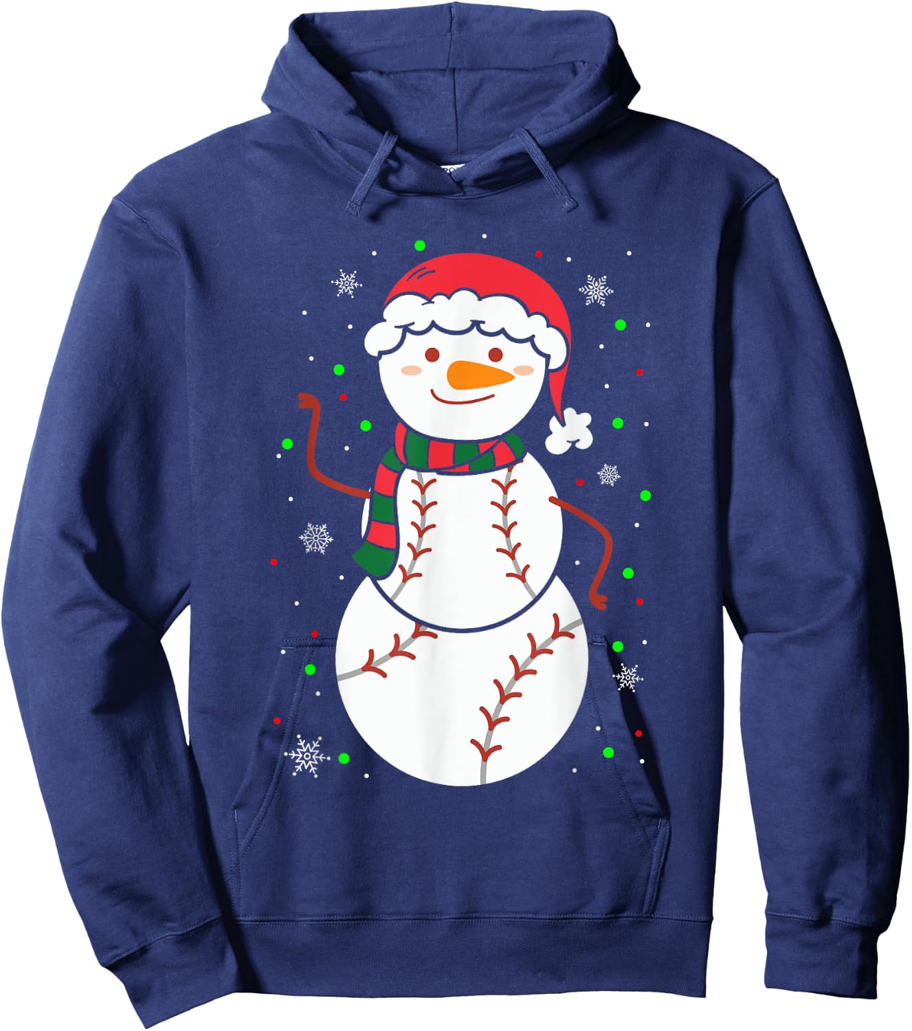Christmas Baseball Snowmans Balls Snow Xmas Women Hoodie - Hoodie | Navy