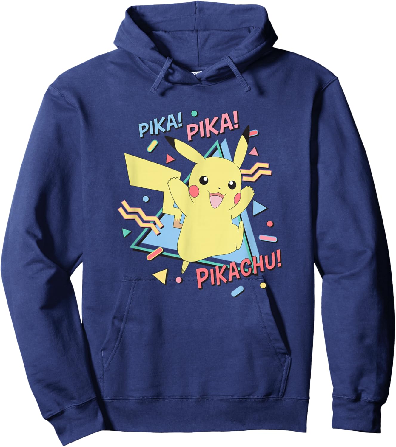 Pokémon Pikachu Retro Nineties Pika Pika Portrait Hoodie - Hoodie | Navy