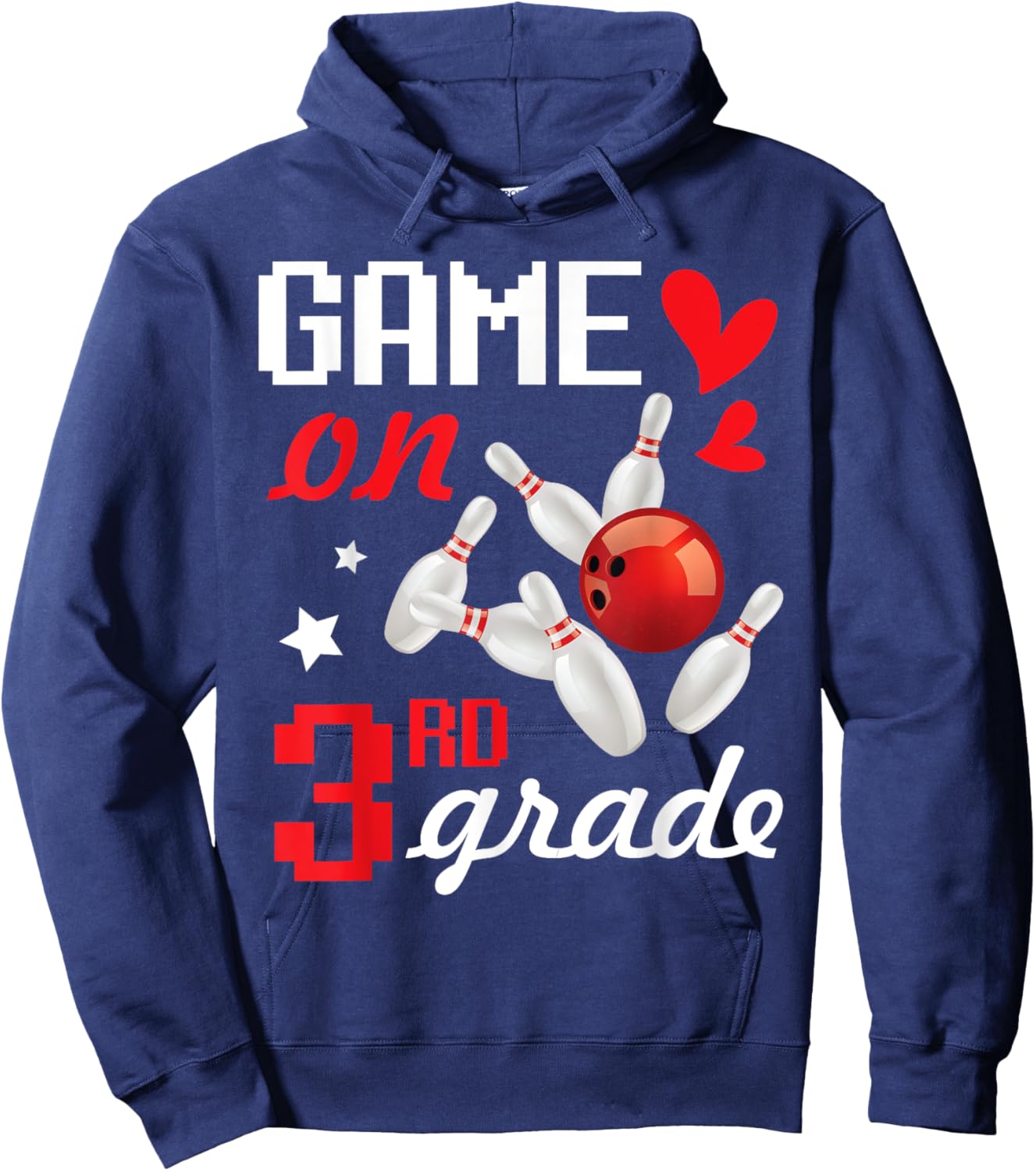 Bowling Bowler Student Back To School Day Game On 3rd Grade Hoodie - Hoodie | Navy