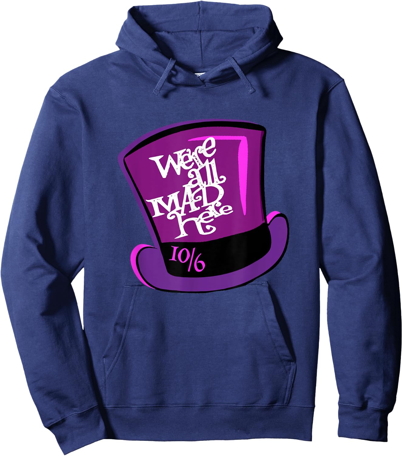 We're All Mad Here - Mad Hatter's Hat Hoodie - Hoodie | Navy