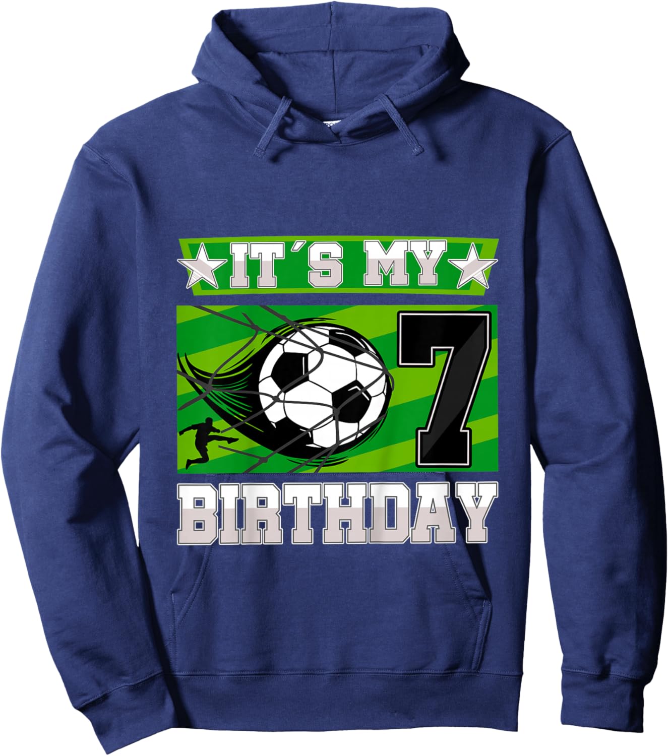 Soccer Birthday Party - 7th Birthday Boy 7 Years Old Hoodie - Hoodie | Navy