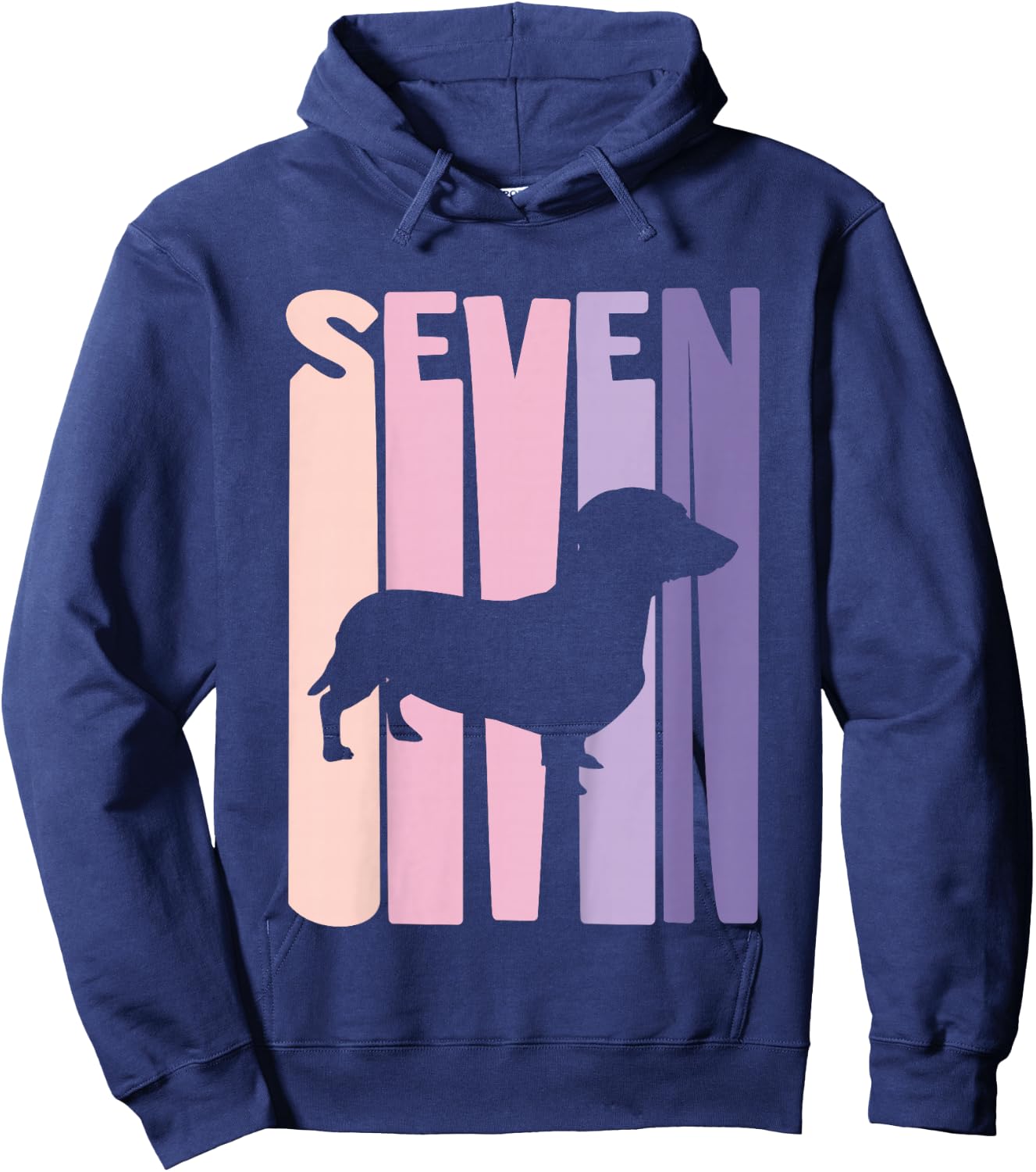 Kids 7 Year Old German Dachshund Lover Birthday Girl Hoodie - Hoodie | Navy