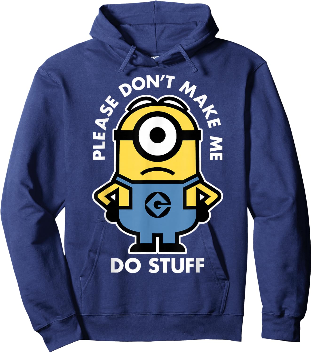 Despicable Me Minions Don't Make Me Do Stuff Portrait Hoodie - Hoodie | Navy