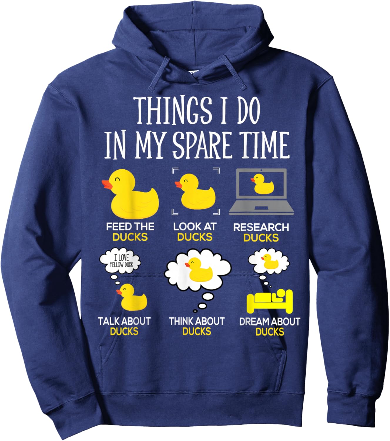 Things I Do In My Spare Time Ducks Love Cute Duck Mom Dad Hoodie - Hoodie | Navy