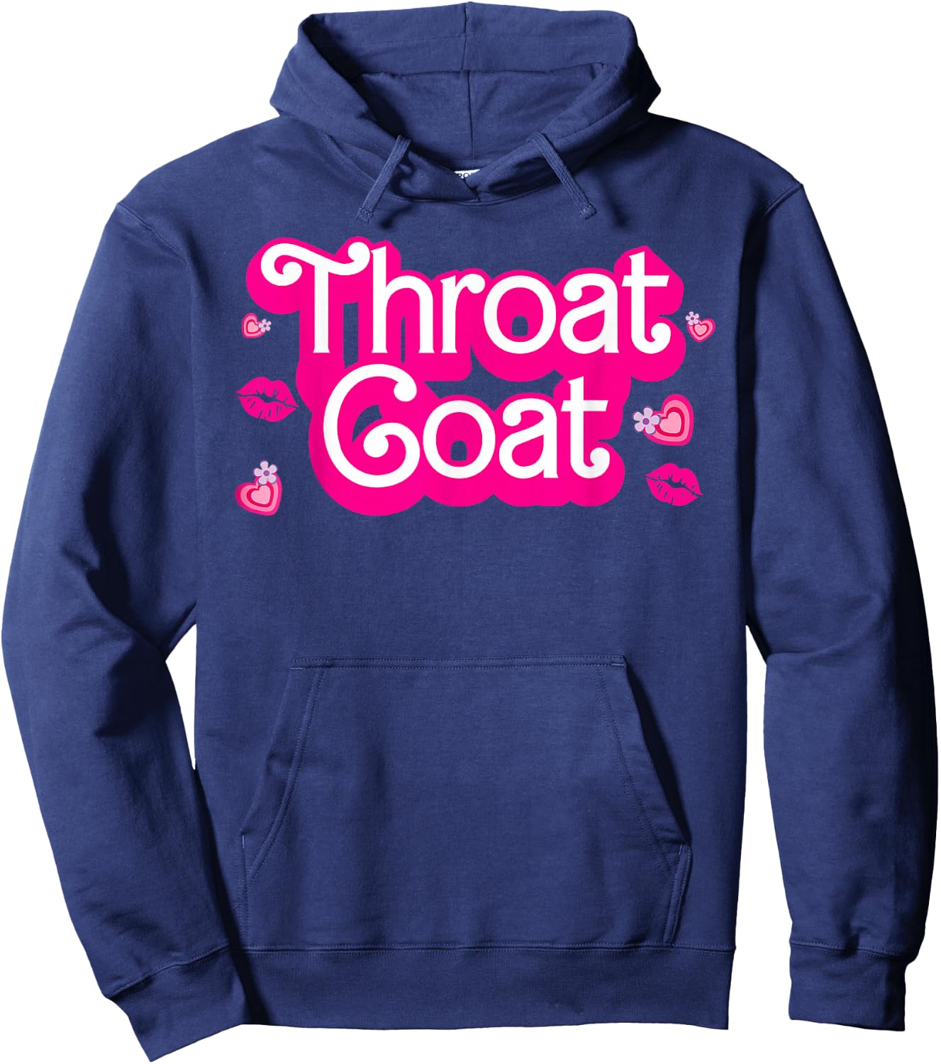 Pink Throat Goat Adult Humor Funny Sarcastic Outfit Hoodie - Hoodie | Navy