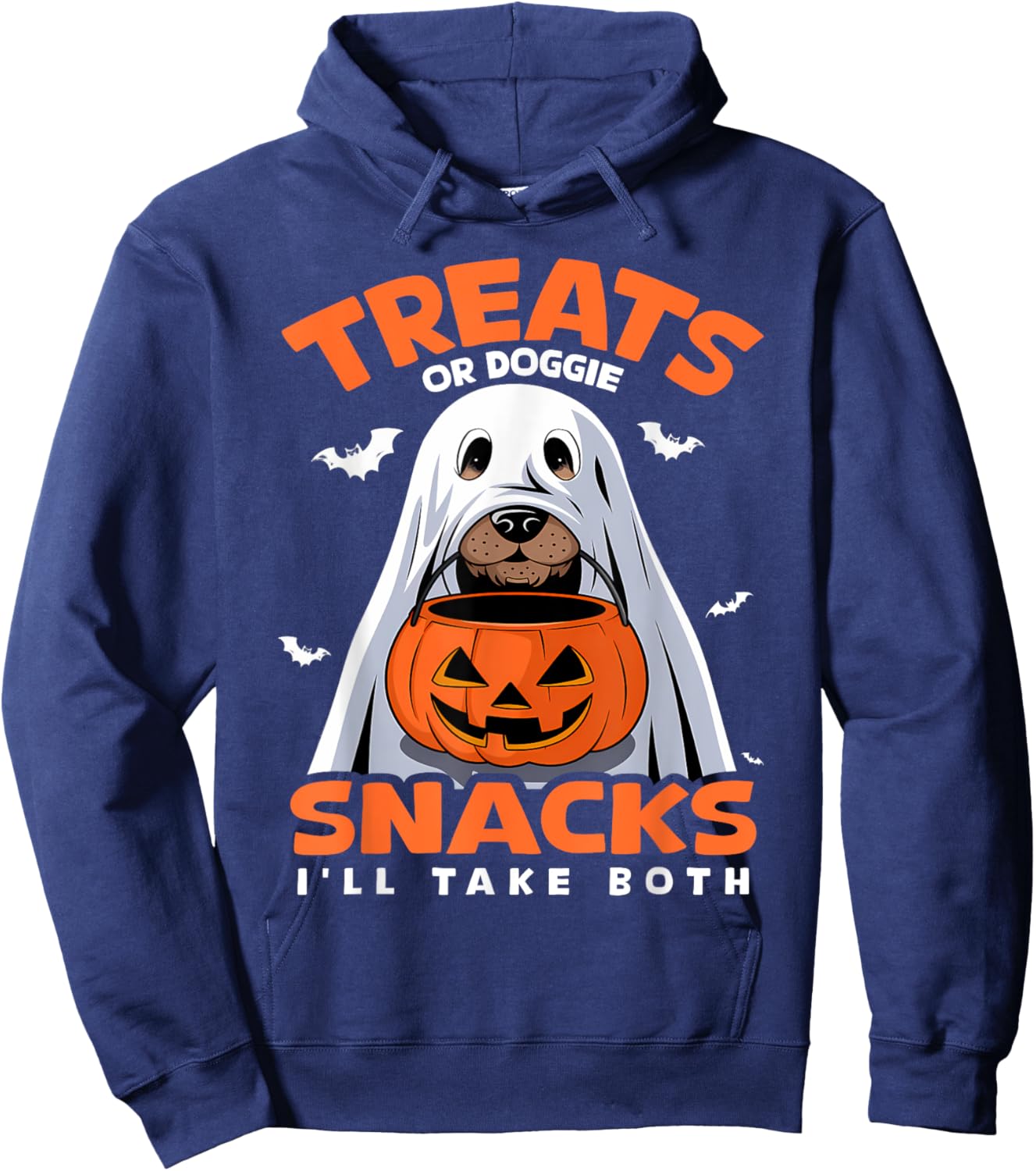 Treats or Doggie Snacks I'll Take Both Dog Costume Halloween Hoodie - Hoodie | Navy