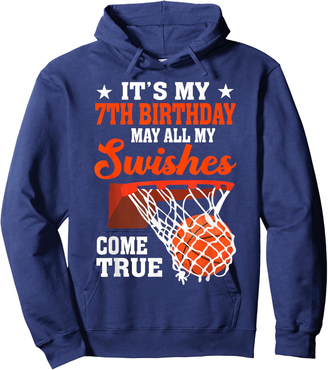 It's My 7th Birthday Basketball 7 Year Old Hoodie - Hoodie | Navy