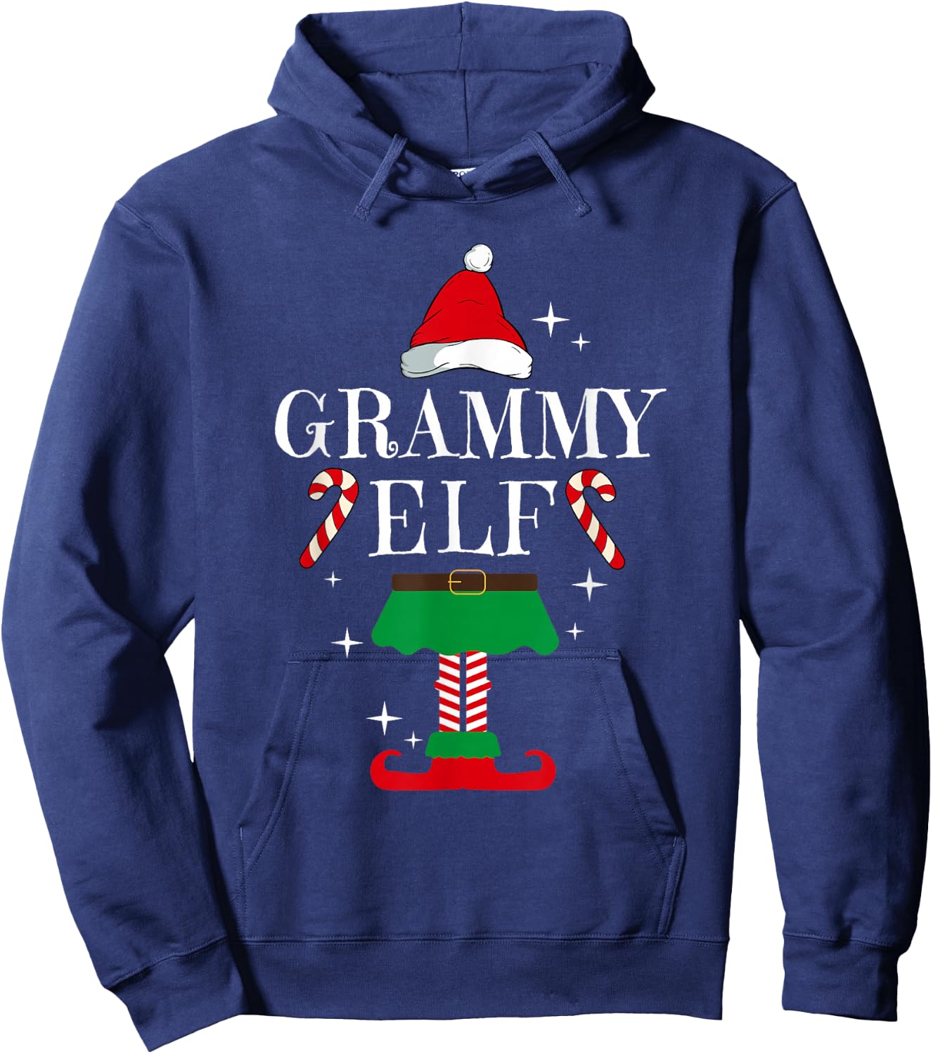 Grammy Elf Shirt Christmas Family Elf Holiday Xmas Elf Hoodie - Hoodie | Navy