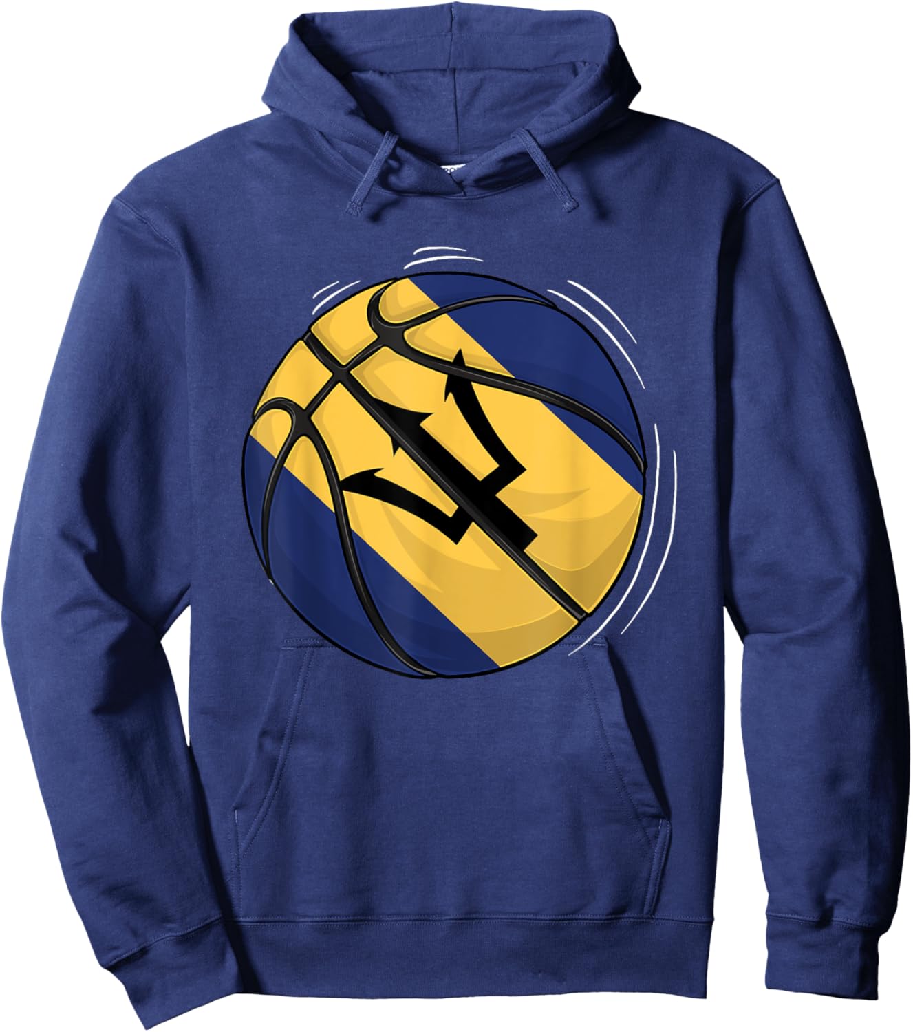 Basketball Ball With The Flag Of Barbados Hoodie - Hoodie | Navy