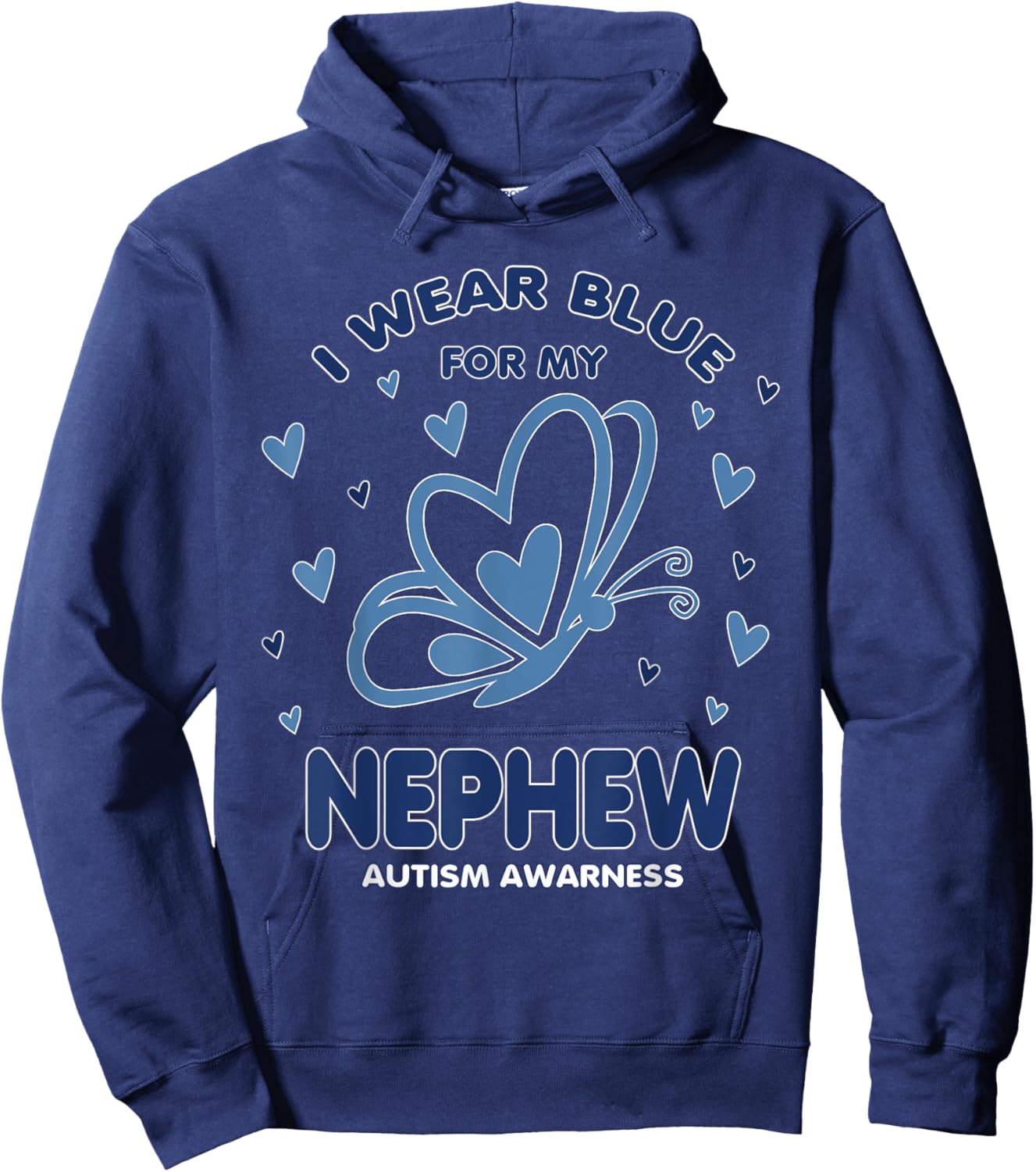 I Wear Blue For My Nephew Autism Awareness Matching Hoodie - Hoodie | Navy