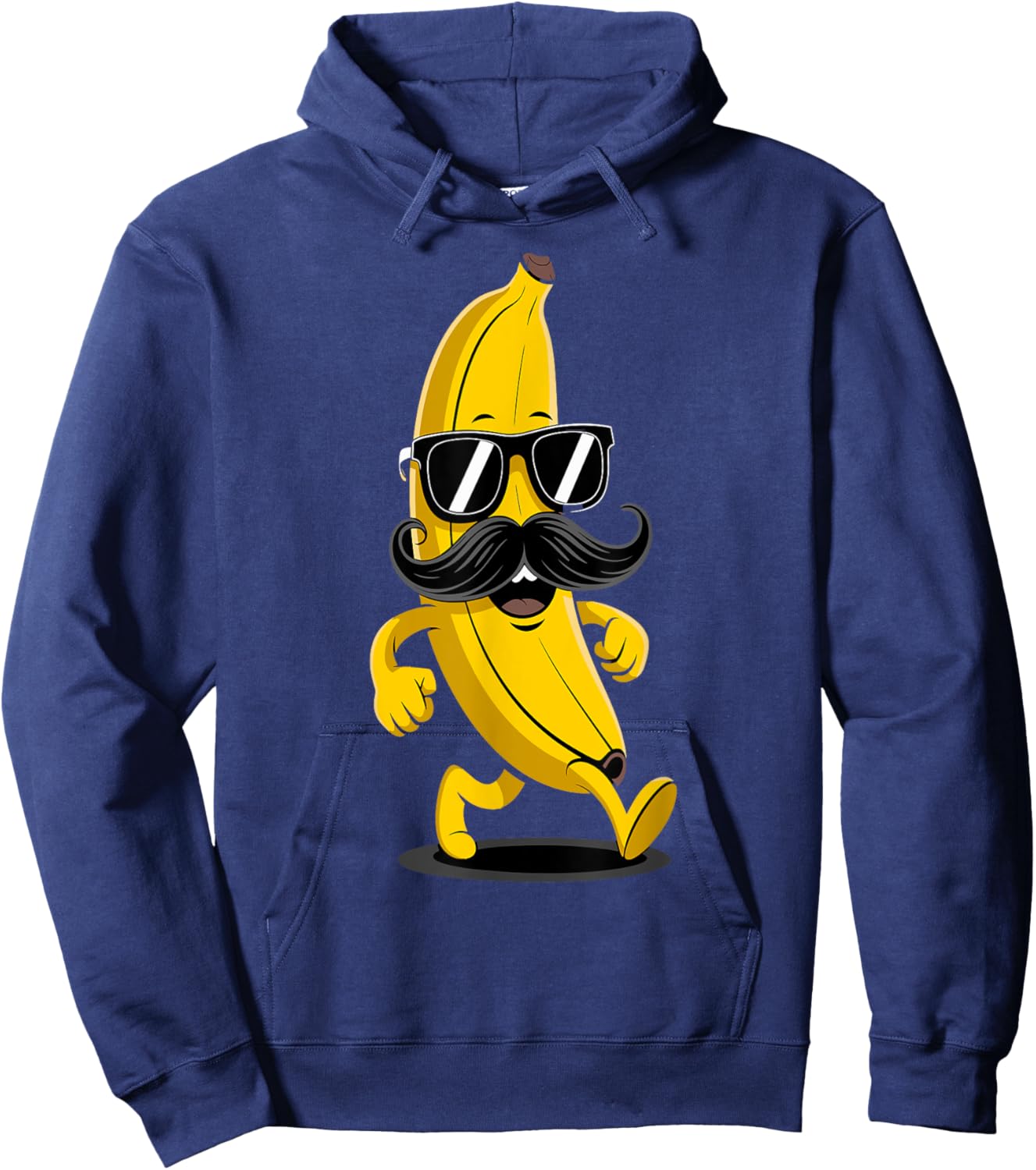 Banana Mustache Sunglasses Face Funny Fruit Cool Banana Hoodie - Hoodie | Navy