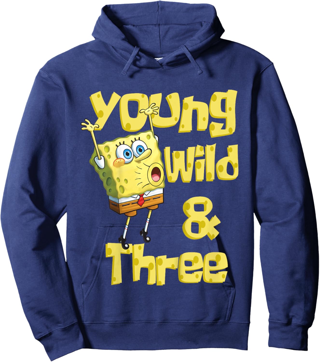 Mademark x SpongeBob SquarePants - Kids Young Wild & Three - 3rd Birthday Hoodie - Hoodie | Navy