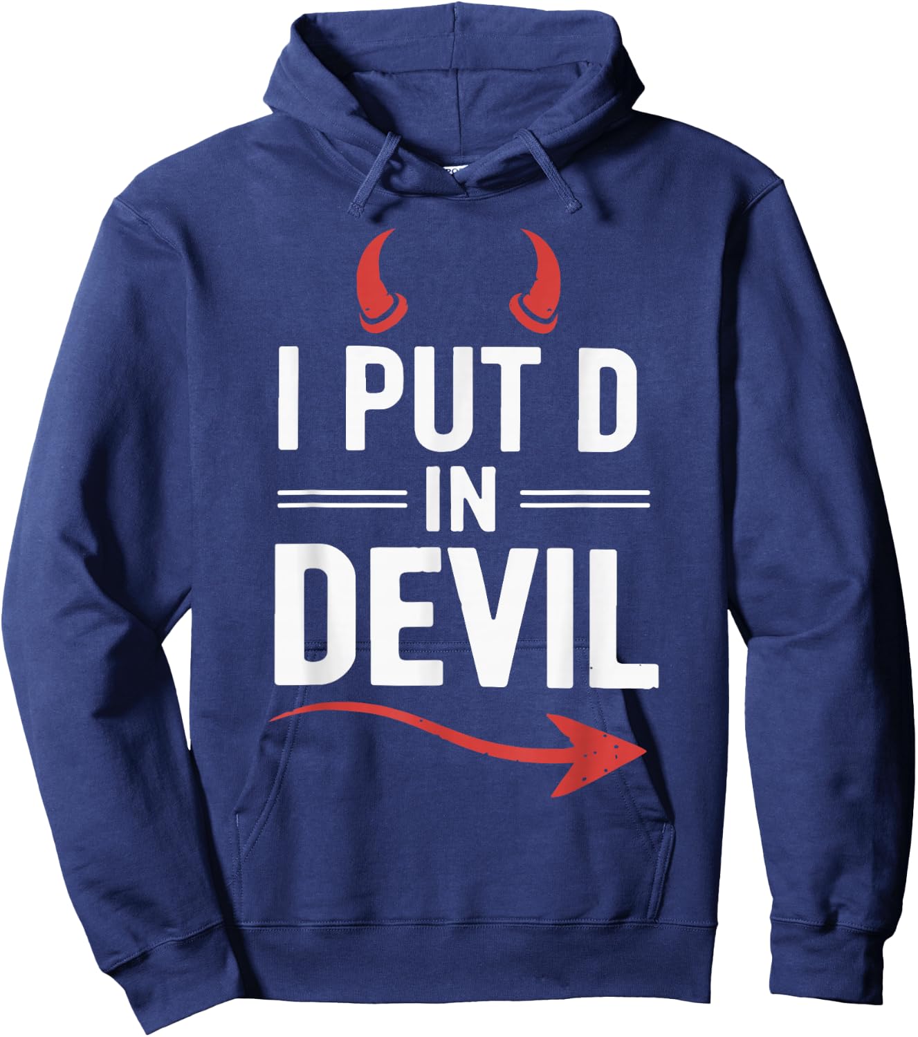 I Put D In Devil Funny Halloween Matching Couple Costume Hoodie - Hoodie | Navy