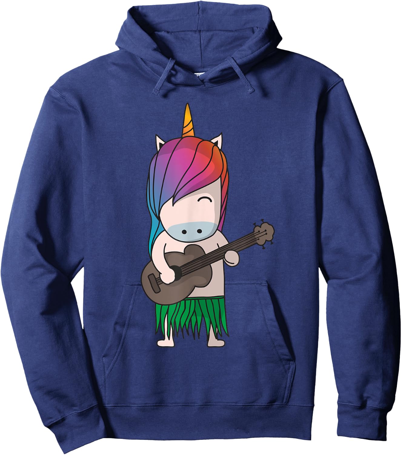 Unicorn Ukulele Luau Cute Funny Hawaii Music Hoodie - Hoodie | Navy