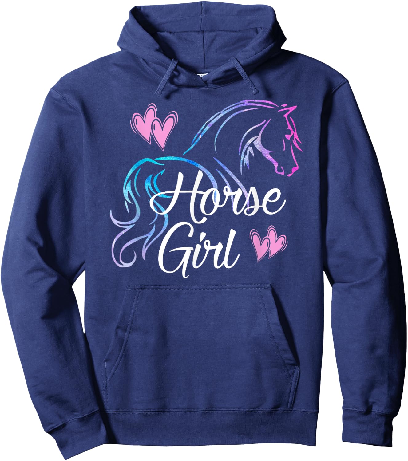 HORSE GIRL Equestrian Rider Teen Tween Kid Women Horse Lover Hoodie - Hoodie | Navy