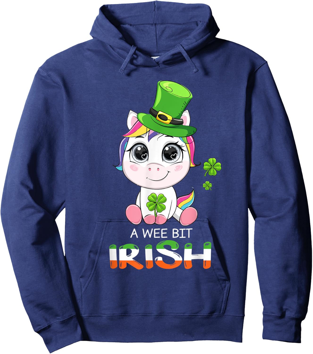 Unicorn A Wee Bit Irish Green For Patrick’s Day Lover Hoodie - Hoodie | Navy