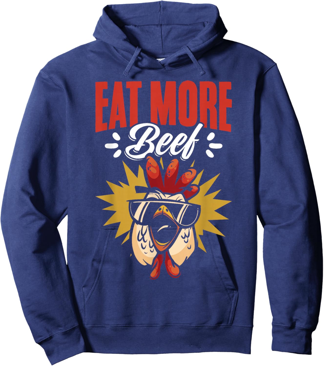 Eat More Beef Chicken Farmer Beef Funny Quote Hoodie - Hoodie | Navy