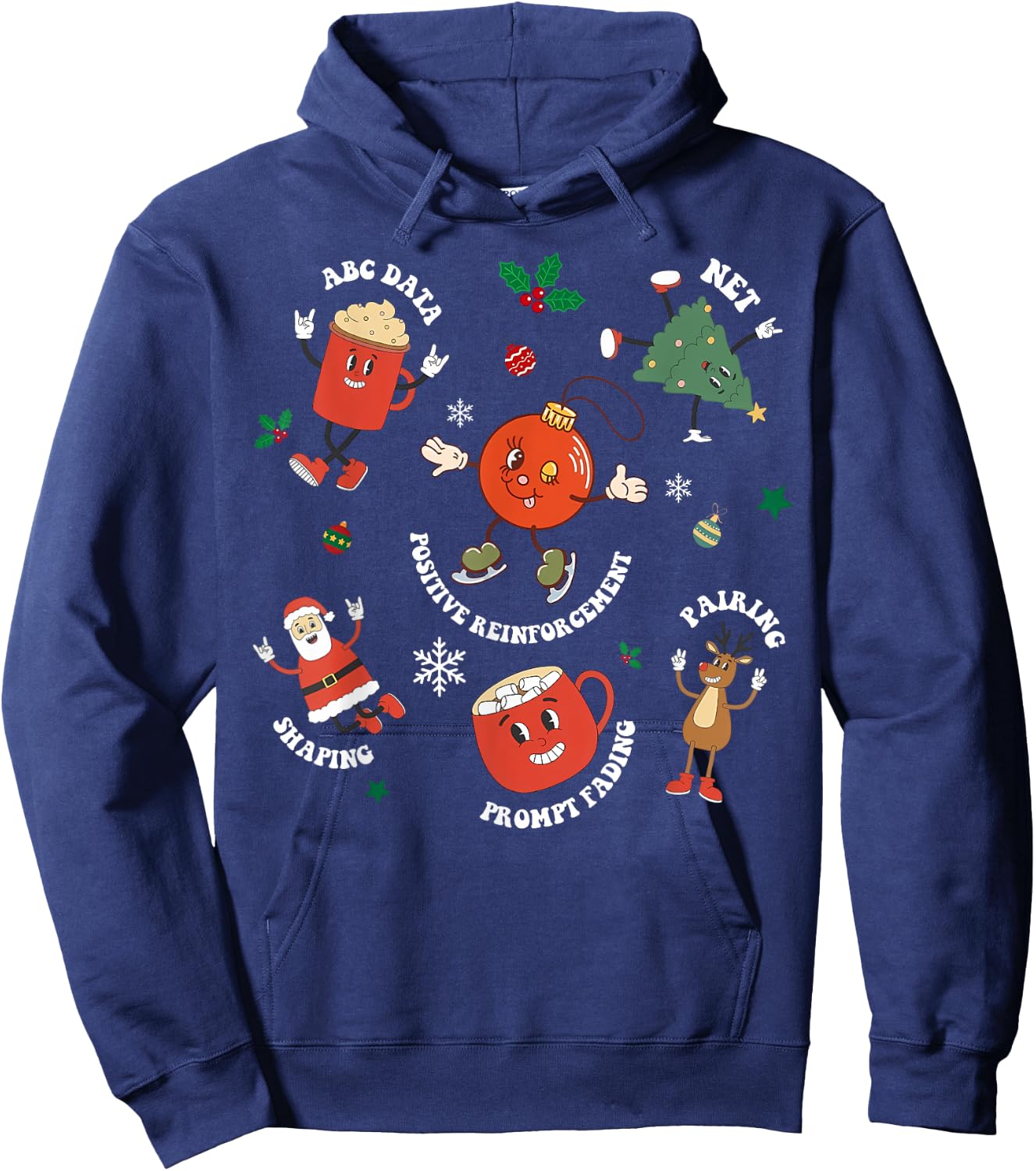 Christmas Behavior Therapist ABA Squad Behavior Analyst Hoodie - Hoodie | Navy