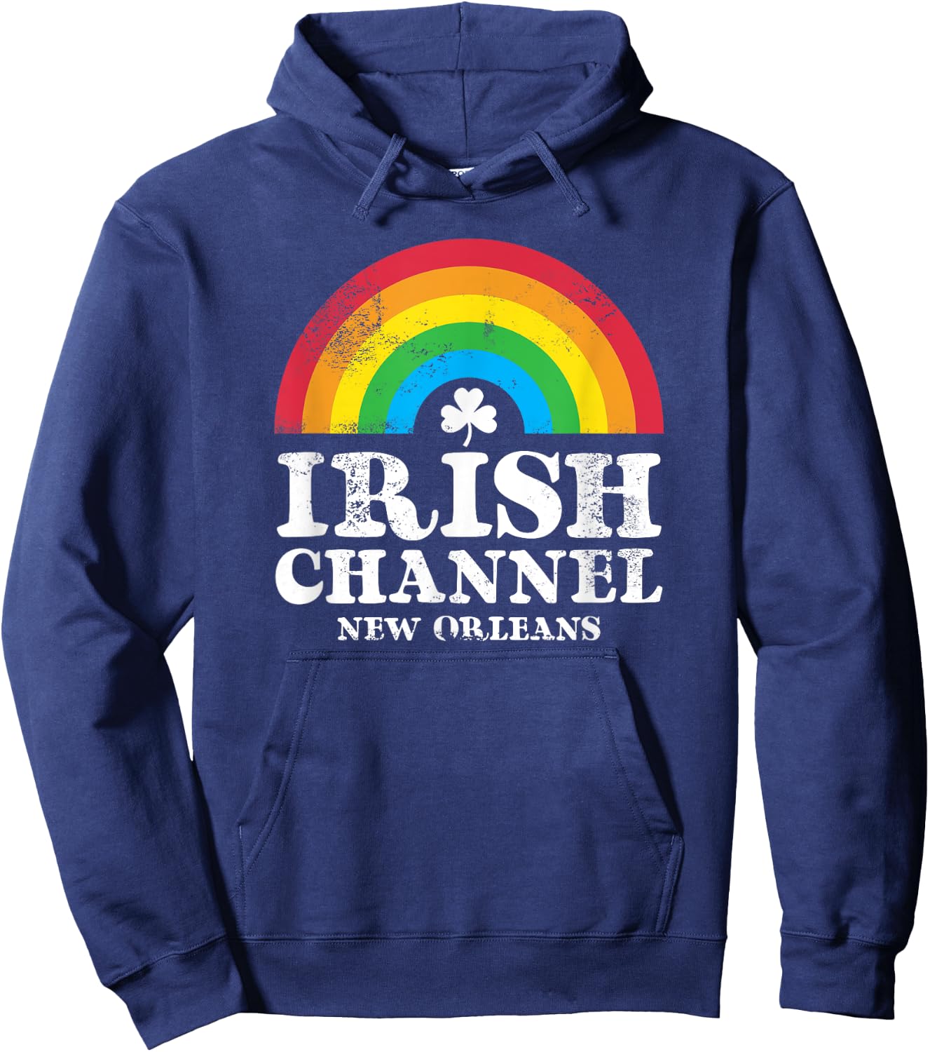 Irish Channel New Orleans Vintage St Patrick's Day Rainbow Hoodie - Hoodie | Navy