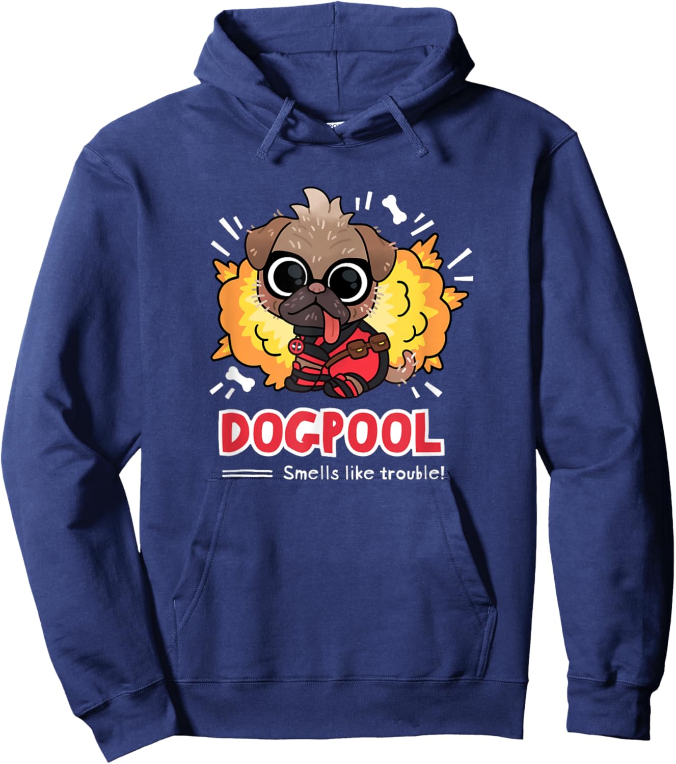 Marvel Studios Deadpool & Wolverine Chibi Dogpool Trouble Hoodie - Hoodie | Navy