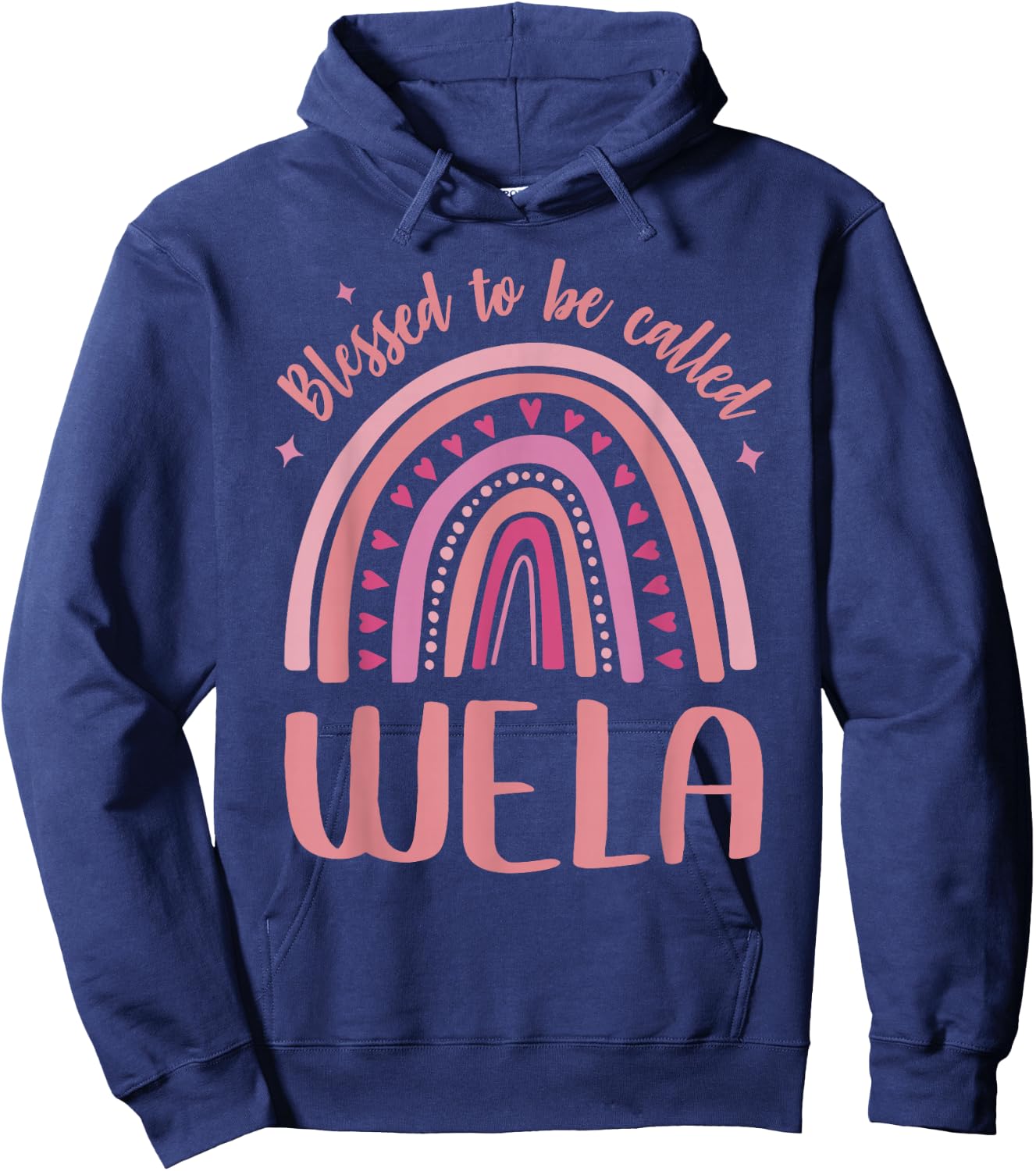 Wela for Grandma Women Mother's Day Blessed Wela Hoodie - Hoodie | Navy
