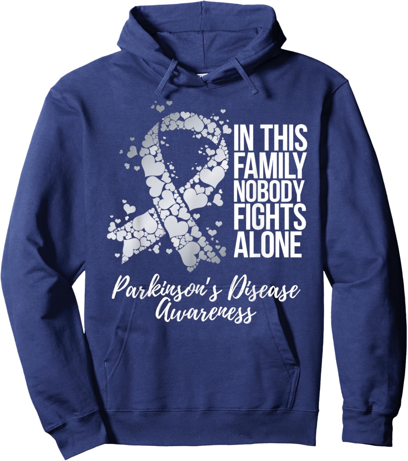 Family Support Parkinsons Disease Awareness Hoodie - Hoodie | Navy