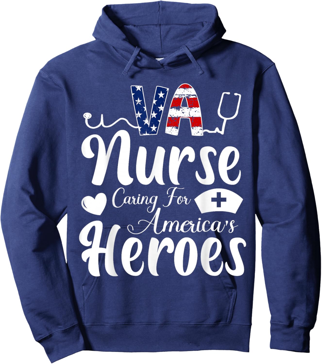 VA Nurse Caring For America's Heroes Nurse Day Hoodie - Hoodie | Navy