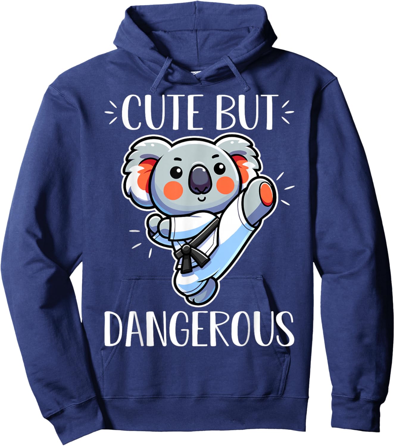 Cute but Dangerous Karate Taekwondo Koala Karate Girl Hoodie - Hoodie | Navy