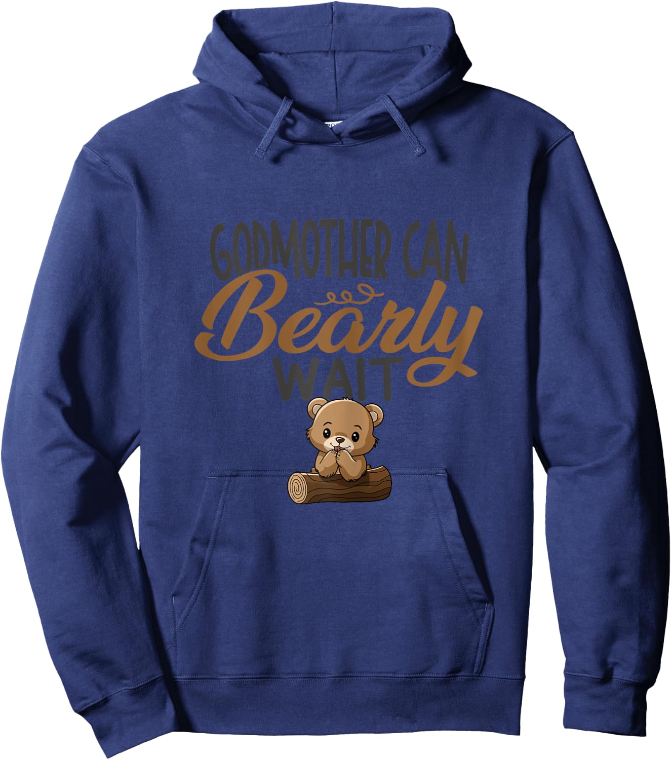 Godmother Can Bearly Wait Baby Shower Hoodie - Hoodie | Navy