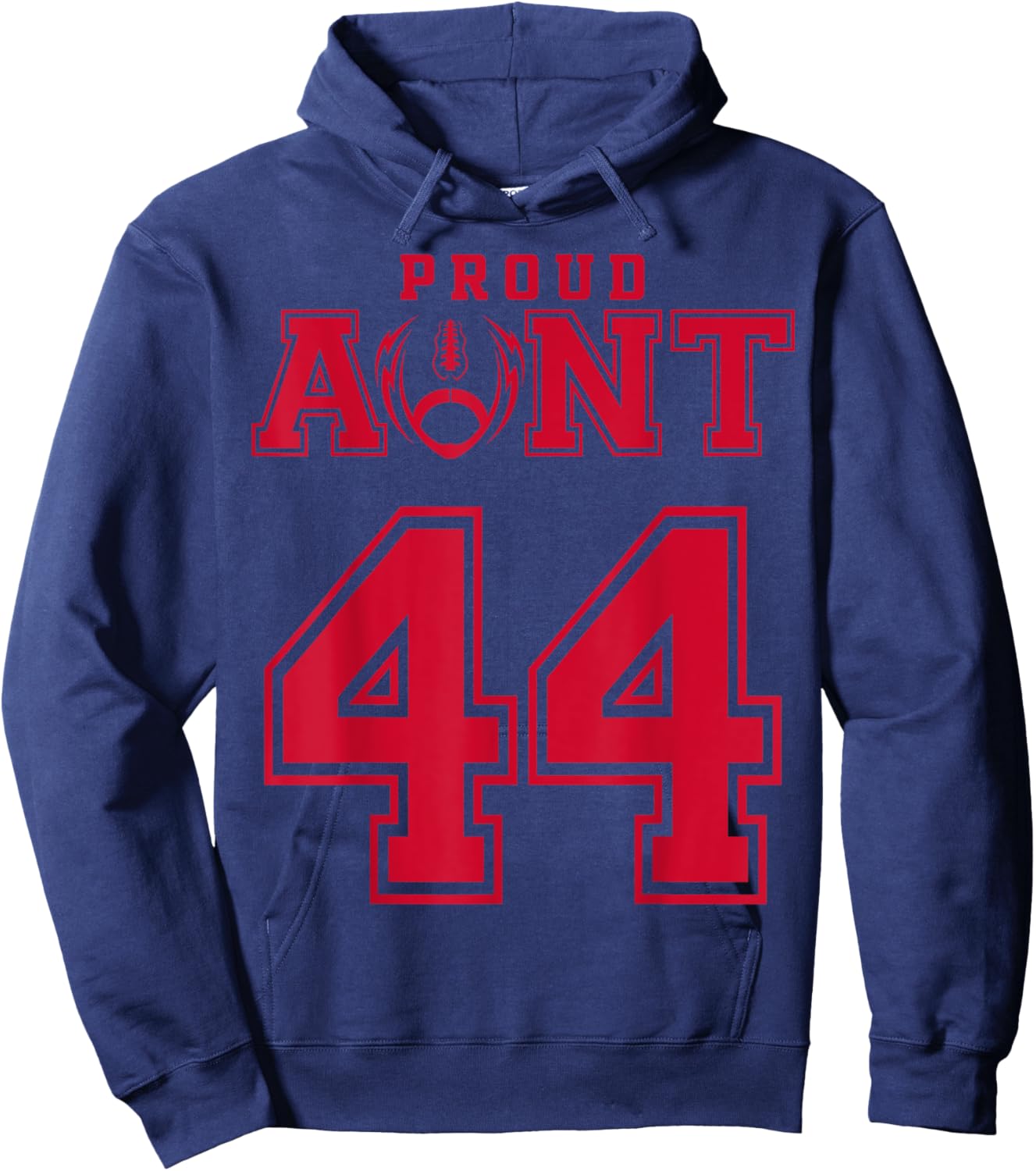 Custom Proud Football Aunt Number 44 R Personalized Hoodie - Hoodie | Navy