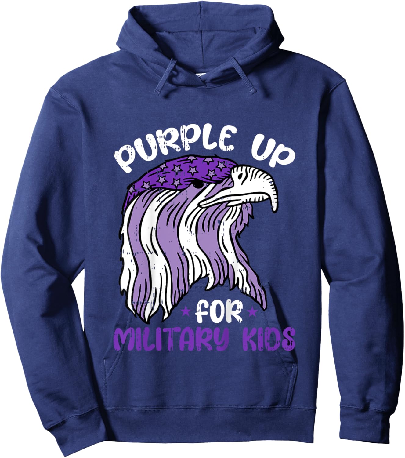 Purple Up For Military Kids Child Army Soldier Children Hoodie - Hoodie | Navy