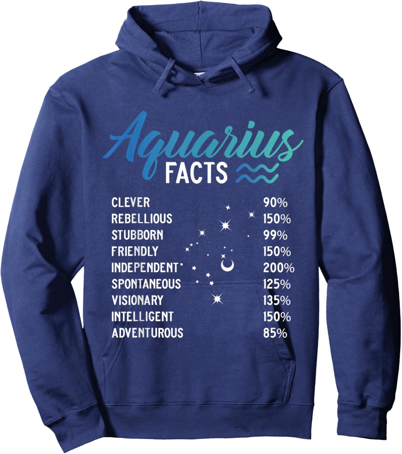 Aquarius Facts February Birthday Zodiac Gifts Aquarious Girl Hoodie - Hoodie | Navy
